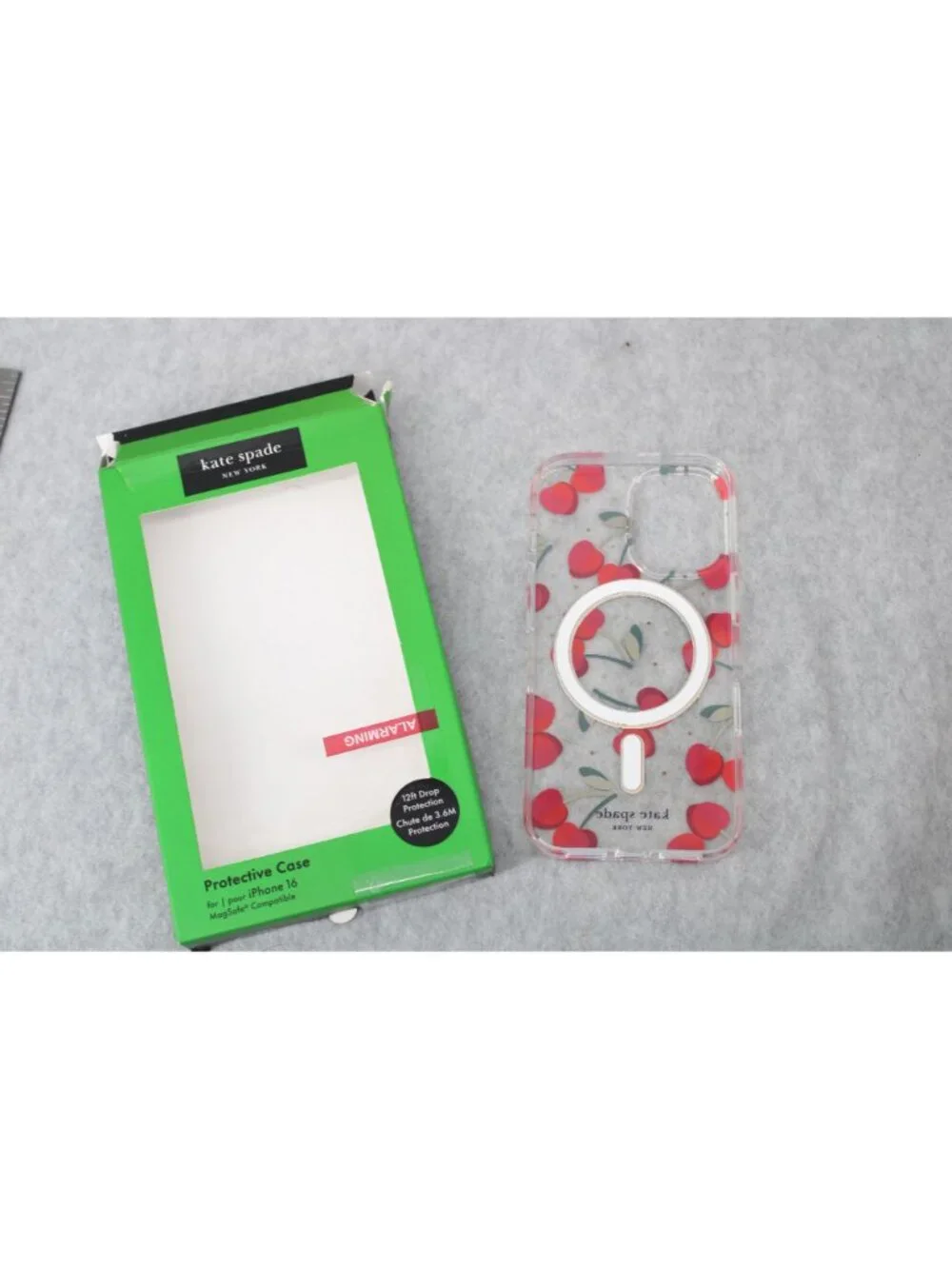 Kate Spade Cell Phone Case for iPhone 16 Red Cherries Protective 94785